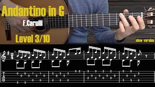 Andantino in G  Carulli Guitar Lesson  TAB [upl. by Amelus]