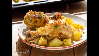 INVOLTINI DI POLLO AL FORNO CON PATATE 🥔 ricetta facile 🥔 BAKED CHICKEN ROLLS WITH POTATOES [upl. by Bunny]