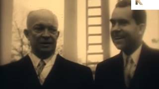 President Dwight Eisenhower and Vice President Richard Nixon on Inauguration Day 1953 [upl. by Ahselrac]