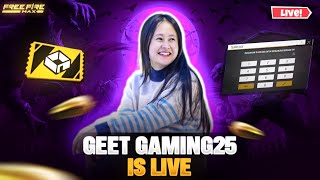 Free Fire Live Teamcode Giveaway  1vs1 Custom geetgaming25 [upl. by Nyllek]