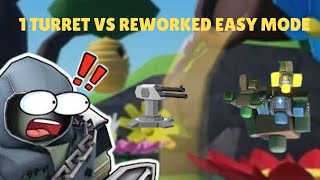 1 Turret vs Reworked Easy Mode [upl. by Eelarat]