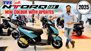 All New 2025 TVS Ntorq 125  Turquoise Blue Detailed Review  On Road Price  New Features  Update [upl. by Edals]