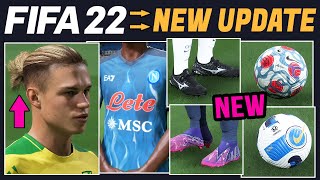 FIFA 22 NEWS  NEW CONSOLE UPDATE  Added Boots Real Faces Balls Kits amp More [upl. by Hildegarde616]