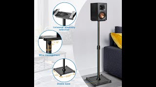 PERLESMITH Universal Speaker Stands Height Adjustable Holds Satellite Speakers amp Bookshelf Speakers [upl. by Euqinimod347]