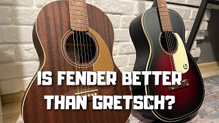 CHEAP Acoustic Guitars  Fender Sonoran Mini vs Gretsch Jim Dandy [upl. by Abbotson]