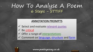 How To Analyse A Poem [upl. by Wrand]