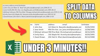 How to Split Excel Data to Columns  Explained Under 3 Minutes Tutorial [upl. by Babita]