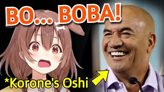 Korone Met Her IRL Oshi Temuera Morrison Boba Fett Hololive [upl. by Nor]