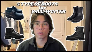 5 Type of Boots YOU NEED for FALLWINTER [upl. by Elnore500]