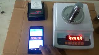 Weighing Scale connect in Mobile Phone and also print on the mobile phone [upl. by Avuha]