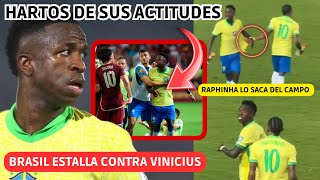 💥 BRASIL ESTALLA CONTRA VINICIUS por SUS ACTITUDES vs VENEZUELA y RAPHINHA lo SACA DEL CAMPO [upl. by Corby]