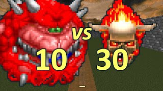 10 Cacodemons vs 30 Lost Souls  Monster Infighting  Doom Retro Battles [upl. by Attlee]