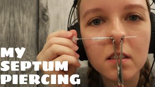 Piercing My Septum At Home😬 [upl. by Laurice]