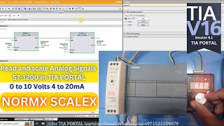 How to read and scale analog signals with S7 1200 PLC and TIA Portal  SCALEX and NORMX [upl. by Vinaya]