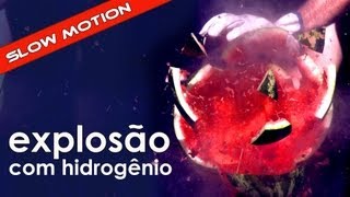 Explosão com hidrogênio em slow motion EXPERIÊNCIA de FÍSICA [upl. by Finnigan]