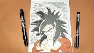 How To Draw Goku Super Saiyan 4  Step by Step Tutorial for Beginners [upl. by Giustina]