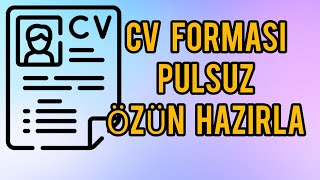 Telefonda cv hazırlamaq qaydası  cv hazırlamaq qaydası 2024 [upl. by Stultz]