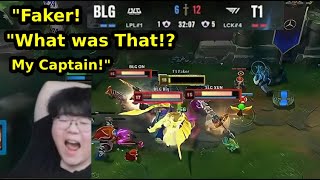 T1 Wolf Reaction  FAKER Destroying BLG at Deciding Game 5 Final [upl. by Enicnarf858]