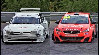 Peugeot 306 Maxi Vs Peugeot 308 Racing Cup TCR  Montée des Légendes 2018 [upl. by Anirdnajela]