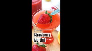 🍓 Skinny Strawberry Martini Cocktail Recipe  Low Calorie Low Carb Keto  shorts [upl. by Tray]