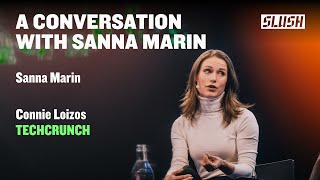 A Conversation with Sanna Marin exPM of Finland amp Connie Loizos TechCrunch  Slush 2023 [upl. by Taddeo]