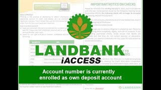 Landbank IAccess  Account number is currently enrolled as own deposit account [upl. by Aihset]