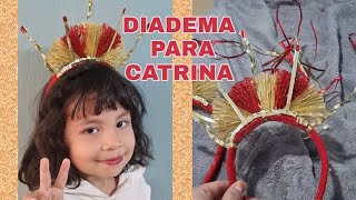 Como armé una Diadema de Catrina con cositas de navidad Rojo con Dorado miscriastaiydayan [upl. by Zink]