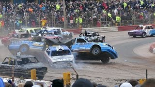 Banger Racing Arena Essex Firecracker XXV Plus Reliant Robin Bangers 6112016 [upl. by Annaet80]