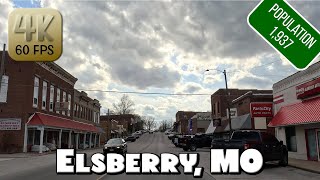 Driving Around Small Town Elsberry MO in 4k Video [upl. by Nhor87]