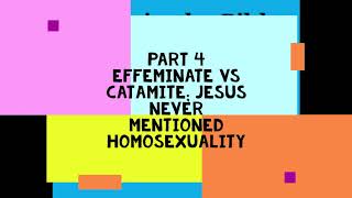 The misconception of the word Effeminate and homosexuality in the bible [upl. by Anippesuig768]