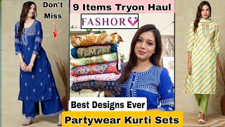 🌻Huge Partywear KurtiKurta Set Haul Starting Rs599😃Ethnic Sets amp DressesFashor Haul [upl. by Ilenna]