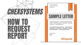 Chex Systems  Credit Report Request Letter  How to Write  iDispute  Online Document Creator [upl. by Editha]