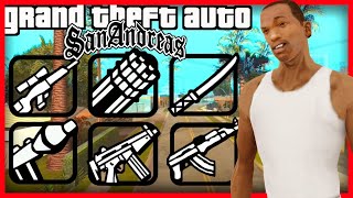 🔥Dónde encontrar TODAS las ARMAS de GTA San Andreas  Ubicación de ARMAS OCULTAS Los Santos [upl. by Stepha]