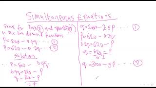 Simultaneous Linear Equation Equating method with Economic application [upl. by Yrekaz877]