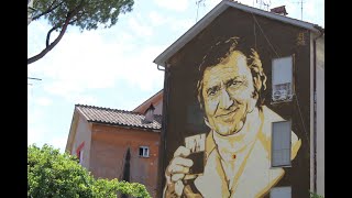 Alberto Sordi  murales Garbatella [upl. by Surtimed]