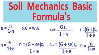 Soil Mechanics Basic Formulas [upl. by Emanuel]