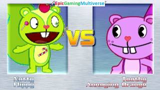 Flippy The Bear And Nutty VS Toothy The Beaver And Annoying Orange In A MUGEN Match  Battle  Fight [upl. by Saxe]