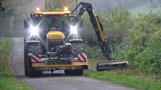 Verge Cutting with JCB Fastrac amp McConnel Trimmer and Topper [upl. by Petty]