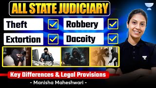 Theft Extortion Robbery and Dacoity Key Differences amp Provisions  Manisha Maheshwari [upl. by Aneen]