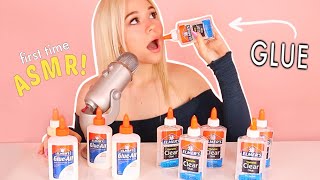 I Finally Tried ASMR But It Was Weird  Slime Eating Glue Fizzy Sounds amp more [upl. by Poul]