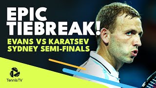 EPIC 28Point Tiebreak Between Dan Evans amp Aslan Karatsev in Sydney [upl. by Norud306]