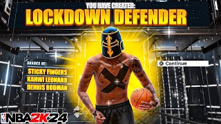 1 NEW BEST LOCKDOWN BUILD in NBA 2K24 AMAZING LOCK GUARDS 15 EASILY [upl. by Goltz]