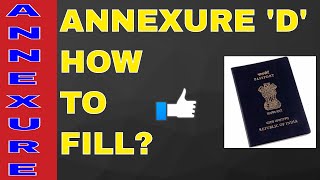 HOW TO FILL ANNEXURE D FOR PASSPORT ALL INFO WITH SAMPAL ON YOUR DEMAND HINDI [upl. by Tem]