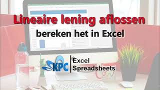 Lineaire lening aflossen bereken in Excel ✅ [upl. by Gardie]