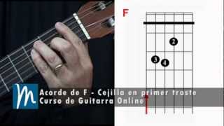 Acorde de F  La cejilla en la guitarra [upl. by Dreyer119]