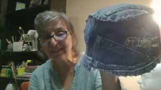 Share BoroSashiko Inspired Hat Denim Scraps amp Visible Stitching [upl. by Kin]