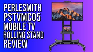 PERLESMITH PSTVMC05 MOBILE TV CART WITH WHEELS STAND REVIEW [upl. by Jeth]