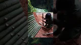 Building shelter wood bushcraft shelter building primitive woodworking diy design viral [upl. by Soalokin]