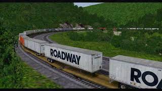 Openrails Horseshoe curve  Conrail TOFC [upl. by Hughett734]