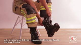 Schnürung einstellen leicht gemacht Jölly Feuerwehrstiefel [upl. by Averyl232]